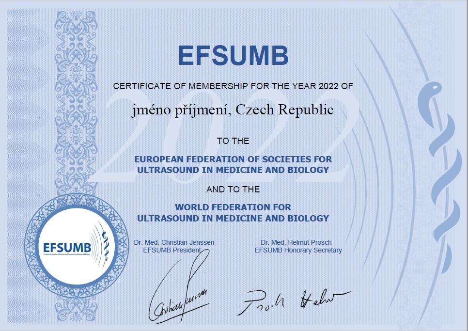 EFSUMB certifikát